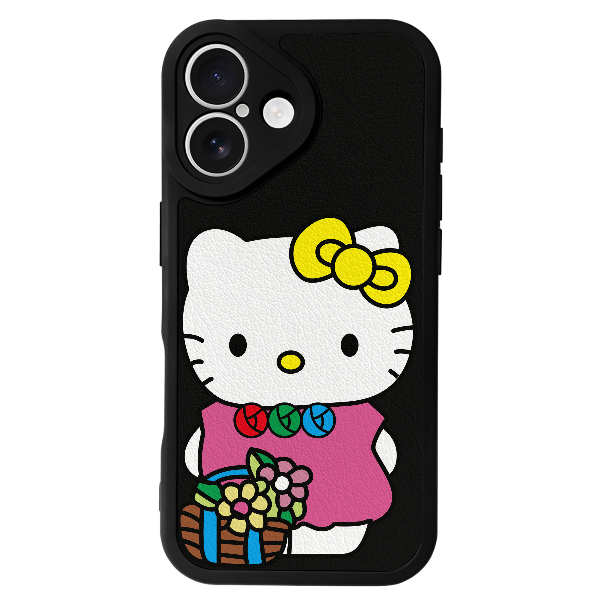 （画像用） Hello Kitty ハローキティ 【iPhone 16シリーズ対応】シリコンスマホケース（レザー調） 材質：シリコン